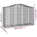 buede gabionkurve 5 stk. 200x50x120/140 cm galvaniseret jern