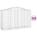 buede gabionkurve 9 stk. 200x50x120/140 cm galvaniseret jern
