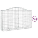 buede gabionkurve 10 stk. 200x50x120/140 cm galvaniseret jern