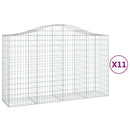 buede gabionkurve 11 stk. 200x50x120/140 cm galvaniseret jern