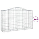 buede gabionkurve 40 stk. 200x50x120/140 cm galvaniseret jern