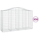 buede gabionkurve 50 stk. 200x50x120/140 cm galvaniseret jern