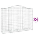 buede gabionkurve 4 stk. 200x50x140/160 cm galvaniseret jern