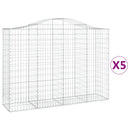 buede gabionkurve 5 stk. 200x50x140/160 cm galvaniseret jern