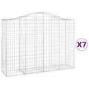 buede gabionkurve 7 stk. 200x50x140/160 cm galvaniseret jern