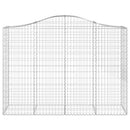 buede gabionkurve 12 stk. 200x50x140/160 cm galvaniseret jern