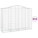 buede gabionkurve 15 stk. 200x50x140/160 cm galvaniseret jern