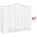 buede gabionkurve 7 stk. 200x50x160/180 cm galvaniseret jern