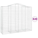 buede gabionkurve 20 stk. 200x50x160/180 cm galvaniseret jern