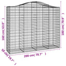 buede gabionkurve 20 stk. 200x50x160/180 cm galvaniseret jern