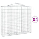 buede gabionkurve 4 stk. 200x50x180/200 cm galvaniseret jern