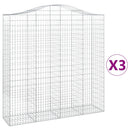 buede gabionkurve 3 stk. 200x50x200/220 cm galvaniseret jern