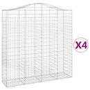 buede gabionkurve 4 stk. 200x50x200/220 cm galvaniseret jern