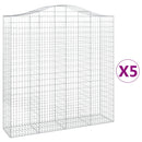 buede gabionkurve 5 stk. 200x50x200/220 cm galvaniseret jern