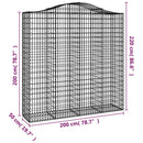 buede gabionkurve 5 stk. 200x50x200/220 cm galvaniseret jern