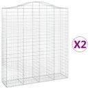 buede gabionkurve 2 stk. 200x50x220/240 cm galvaniseret jern