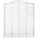 buede gabionkurve 2 stk. 200x50x220/240 cm galvaniseret jern