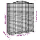 buede gabionkurve 2 stk. 200x50x220/240 cm galvaniseret jern