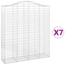 buede gabionkurve 7 stk. 200x50x220/240 cm galvaniseret jern