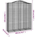 buede gabionkurve 7 stk. 200x50x220/240 cm galvaniseret jern
