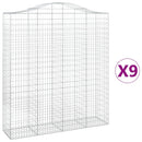 buede gabionkurve 9 stk. 200x50x220/240 cm galvaniseret jern