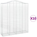 buede gabionkurve 10 stk. 200x50x220/240 cm galvaniseret jern