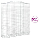 buede gabionkurve 11 stk. 200x50x220/240 cm galvaniseret jern