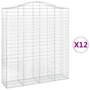 buede gabionkurve 12 stk. 200x50x220/240 cm galvaniseret jern