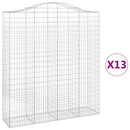 buede gabionkurve 13 stk. 200x50x220/240 cm galvaniseret jern