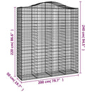 buede gabionkurve 14 stk. 200x50x220/240 cm galvaniseret jern