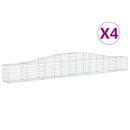 buede gabionkurve 4 stk. 400x30x40/60 cm galvaniseret jern