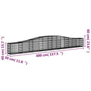 buede gabionkurve 5 stk. 400x30x40/60 cm galvaniseret jern