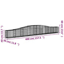 buede gabionkurve 9 stk. 400x30x40/60 cm galvaniseret jern