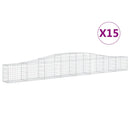 buede gabionkurve 15 stk. 400x30x40/60 cm galvaniseret jern