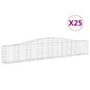 buede gabionkurve 25 stk. 400x30x60/80 cm galvaniseret jern