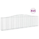 buede gabionkurve 15 stk. 400x30x100/120 cm galvaniseret jern