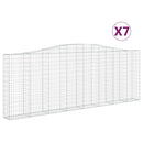 buede gabionkurve 7 stk. 400x30x140/160 cm galvaniseret jern