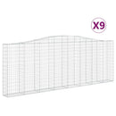 buede gabionkurve 9 stk. 400x30x140/160 cm galvaniseret jern