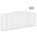 buede gabionkurve 15 stk. 400x30x140/160 cm galvaniseret jern
