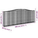 buede gabionkurve 15 stk. 400x30x140/160 cm galvaniseret jern