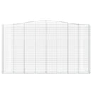 buede gabionkurve 2 stk. 400x30x220/240 cm galvaniseret jern