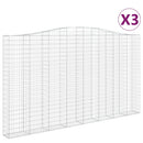 buede gabionkurve 3 stk. 400x30x220/240 cm galvaniseret jern