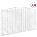 buede gabionkurve 4 stk. 400x30x220/240 cm galvaniseret jern