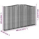 buede gabionkurve 6 stk. 400x30x220/240 cm galvaniseret jern