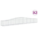 buede gabionkurve 2 stk. 400x50x40/60 cm galvaniseret jern