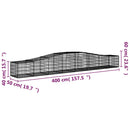buede gabionkurve 4 stk. 400x50x40/60 cm galvaniseret jern