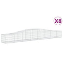 buede gabionkurve 8 stk. 400x50x40/60 cm galvaniseret jern