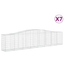 buede gabionkurve 7 stk. 400x50x80/100 cm galvaniseret jern