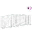buede gabionkurve 6 stk. 400x50x120/140 cm galvaniseret jern