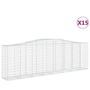 buede gabionkurve 15 stk. 400x50x120/140 cm galvaniseret jern